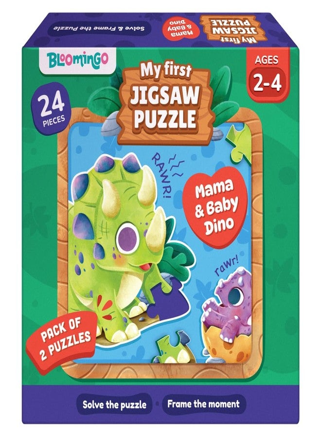 Bloomingo Puzzle Kit - My First Jigsaw Puzzle - Unicorn & The Friendly Fairy - Jigsaw Puzzle for Kids (2-4 Years) 20+ Jigsaw Pieces (Dino) - Image 1